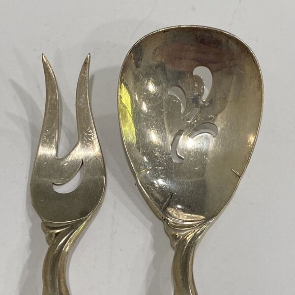 Vintage Rogers IS silverplated flatware serving sugar sifter spoon & olive fork - Picture 2 of 7
